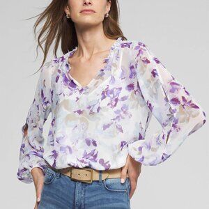 WHBM Georgette Sleeve Top NWT - S